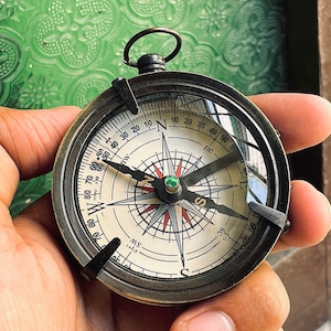 Dollond London Marine Brass Flat Compass - 2.5&quot; Nautical Collectible with Antique Finish - Handmade Vintage Compass for Maritime enthusiasts