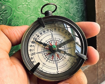 Dollond London Marine Brass Flat Compass - 2.5&quot; Nautical Collectible with Antique Finish - Handmade Vintage Compass for Maritime enthusiasts