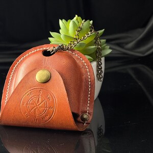 Compass inside in leather case
