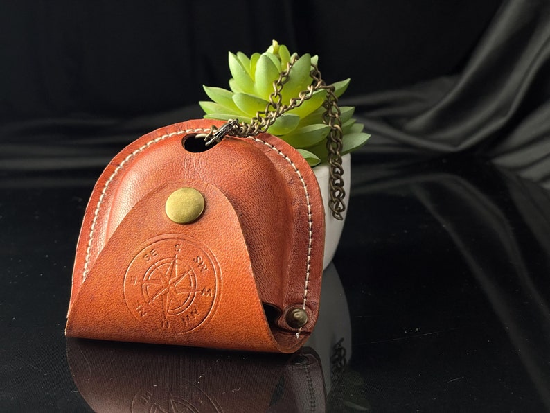 Compass inside in leather case
