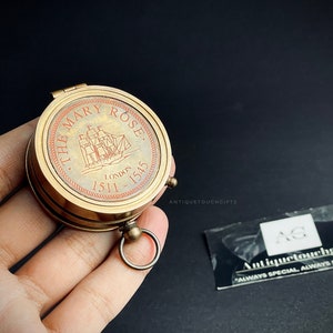 Handmade Antique Style Thread Brass Compass Nautical With Leather Case ...