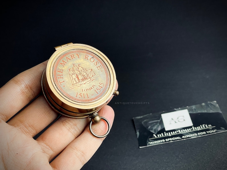 Handmade Antique Style Thread Brass Compass Nautical With Leather Case ...