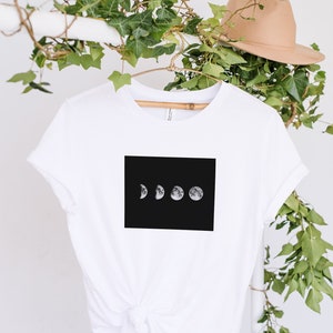 Fasi lunari Camicia T-shirt Estetica Soft Unisex Tee / Star Gazer Astrology Lover Gift Night Sky tshirt / moonlight, night Tee