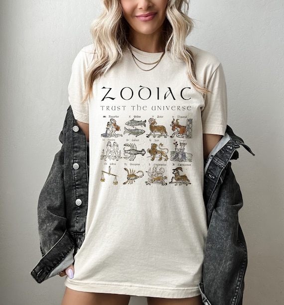 Zodiac Trust the Universe T Shirt Astrology Vintage Artwork Tee