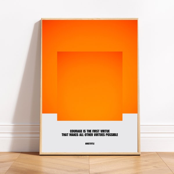 Aristoteles Zitat Poster: Philosophie Motivationsleben, minimalistische Wand Kunst Druck, ideales Geburtstagsgeschenk, orange Foto Druck, Wandkunst im Studentenwohnheim