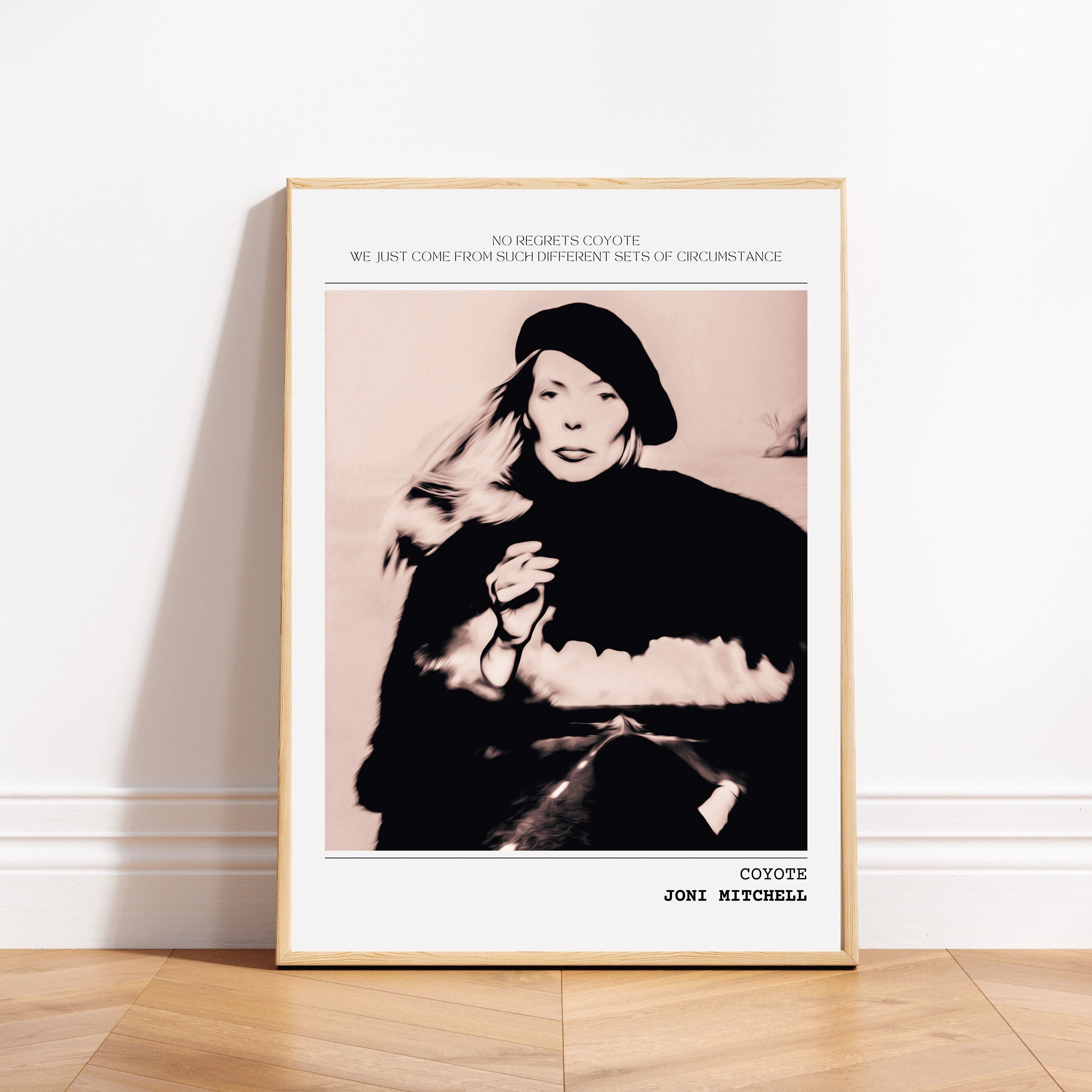 Coyote Quotes Joni Mitchell Hejira Album Cover Music Print Retro Folk