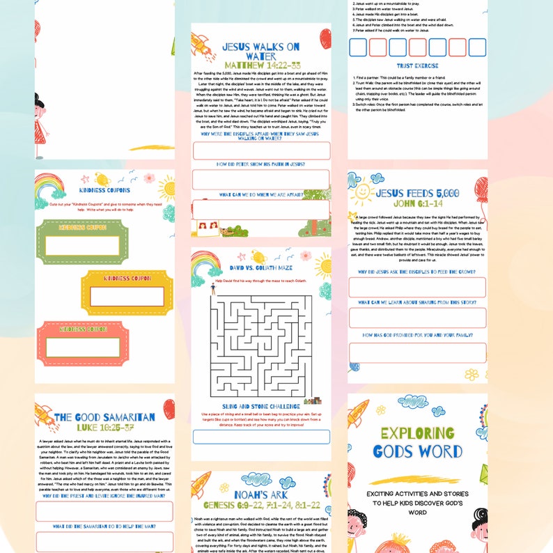 Kids Bible Study Printable | Christian Printable for Kids | Prayer ...