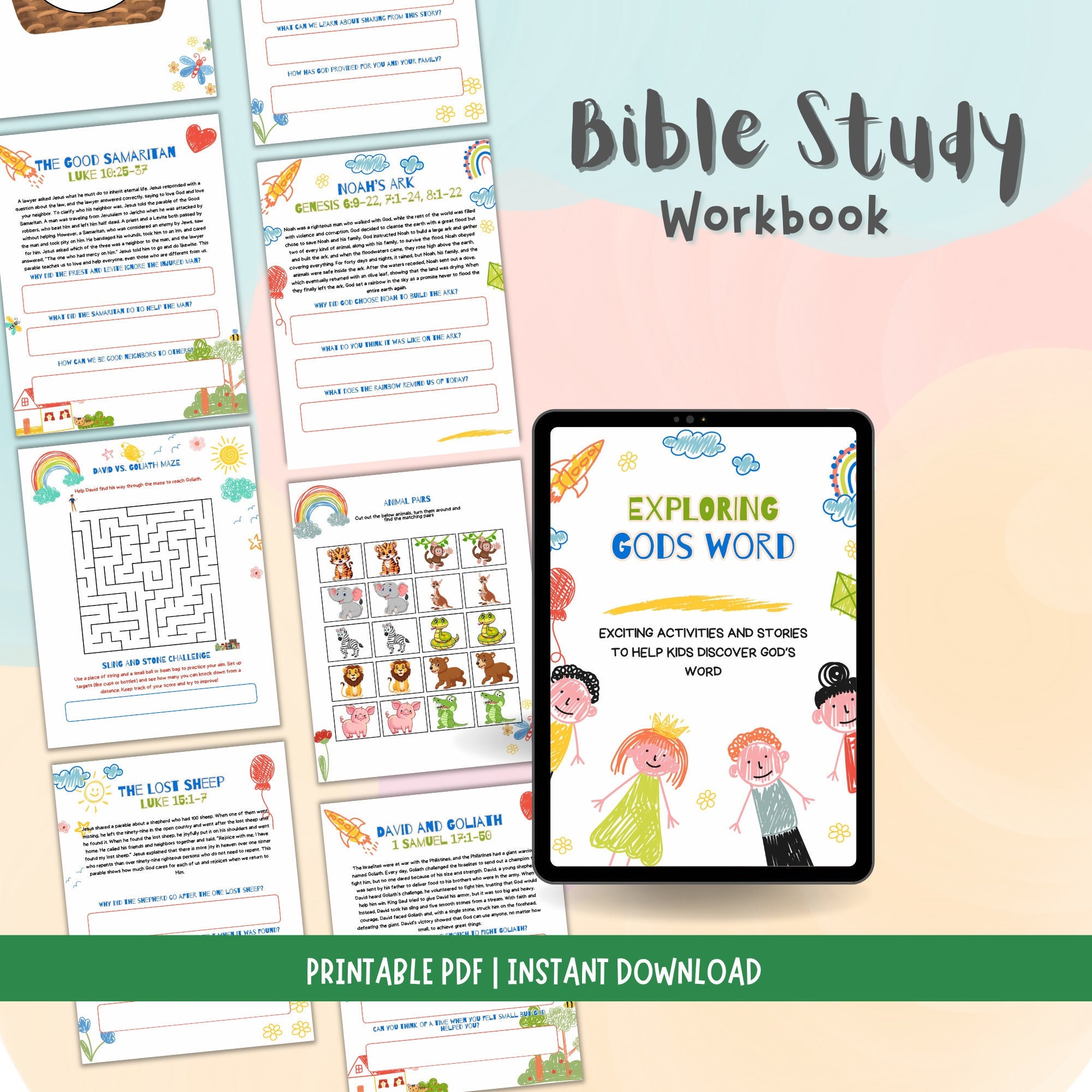 Kids Bible Study Printable Christian Printable for Kids Prayer