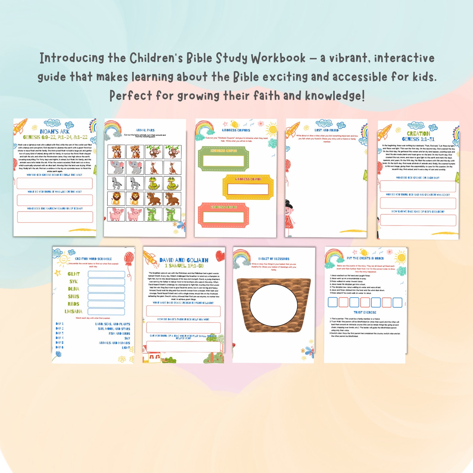 Kids Bible Study Printable | Christian Printable for Kids | Prayer ...