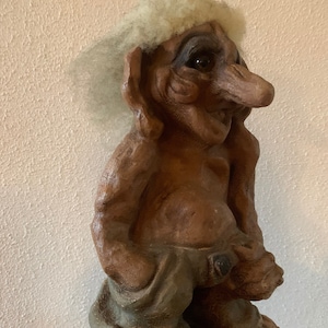 Large Vintage Norwegian Troll Statue Figurine Fosse-Troll Scandinavian Home Decor Number 137 in Great Shape