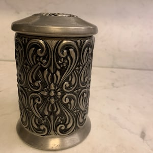 Norwegian Hagness Pewter Tobacco Jar & Cedar Lined Norway Tinn Box Rosemaling Viking Scandinavian Tinn