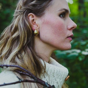 Vintage Large Gold Toned Hoops with Clips Statement Jewelry