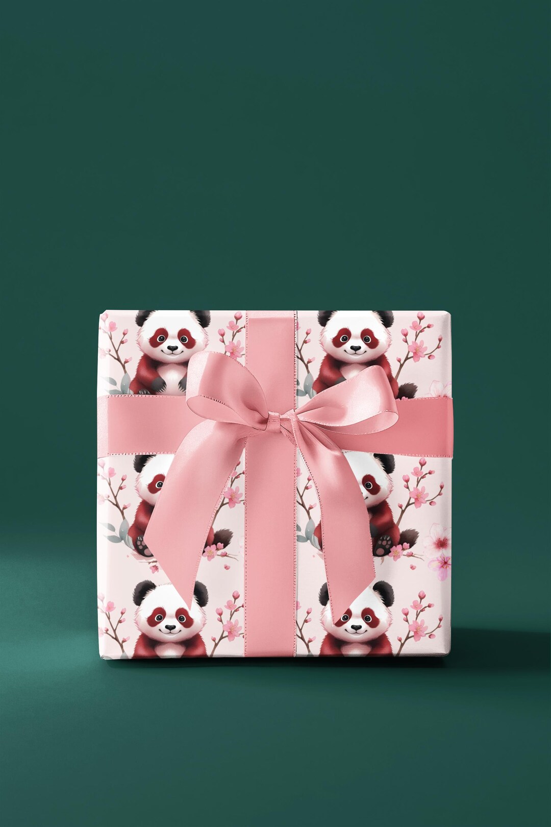 Panda Wrapping Sakura Red Panda Wrapping Paper, Elegant Japan Style Gift Wrap, Baby ...