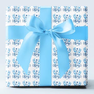 Junge Babyparty Geschenkpapier, Blaue Baby-Geschenkverpackung, Baby Boy Geschenkverpackung, Verpackung für besondere Anlässe, umweltfreundliches Papier, Gender Reveal