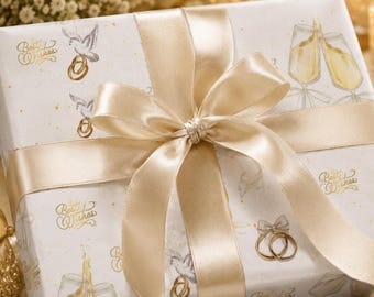 Elegant Wedding Gift Wrap - Stylish Wrapping Paper for Special Occasions, Scrapbooking, and Cards Decor