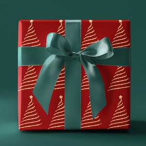 Dark Red Wrapping Paper Roll, Matte or Glossy Finish, Perfect for Christmas, Holidays, and Birthdays, Elegant, Versatile, Sophisticated Gift