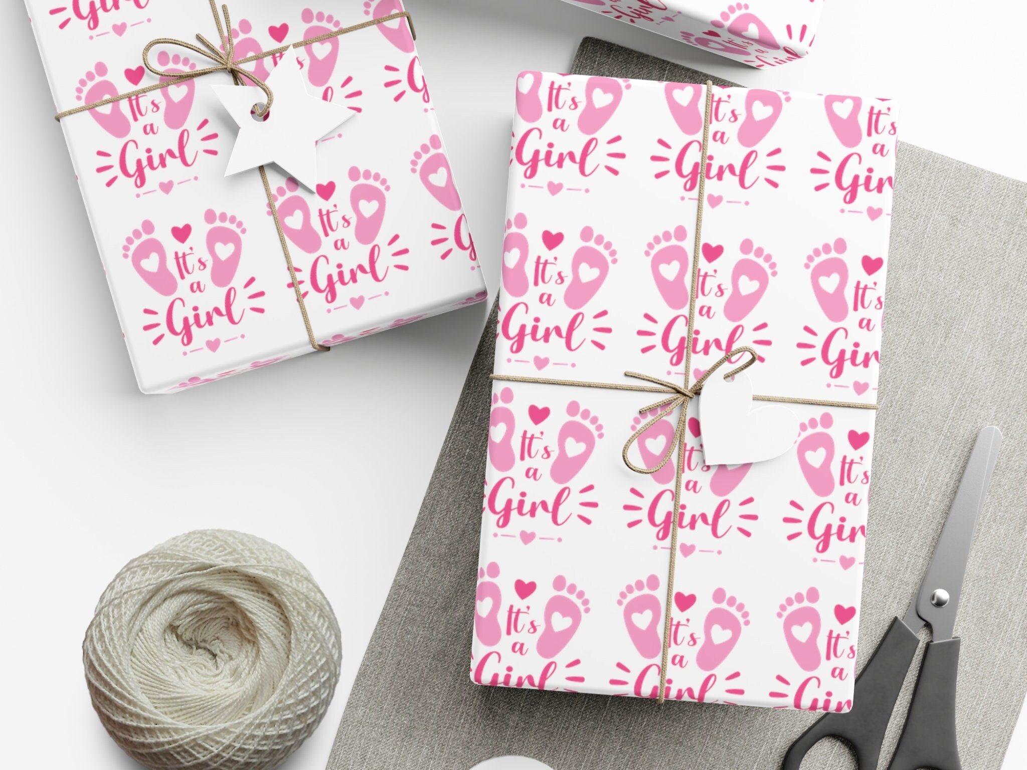 Soft Pink Wrapping Paper | Baby Shower Gift Wrap | Chic Gift Wrap
