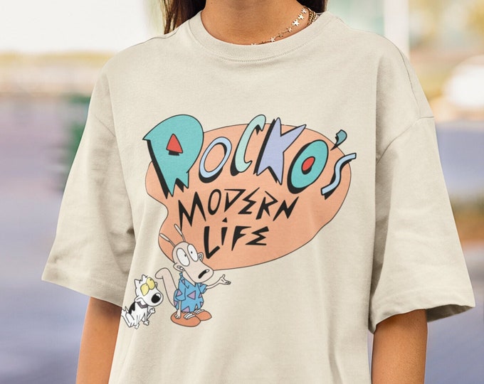 Rocko's Modern Life vintage 90's retro y2k tee | 100% Cotton Unisex tee, rocko's modern life tv show merch tshirt, 90s nostalgia cartoon tee