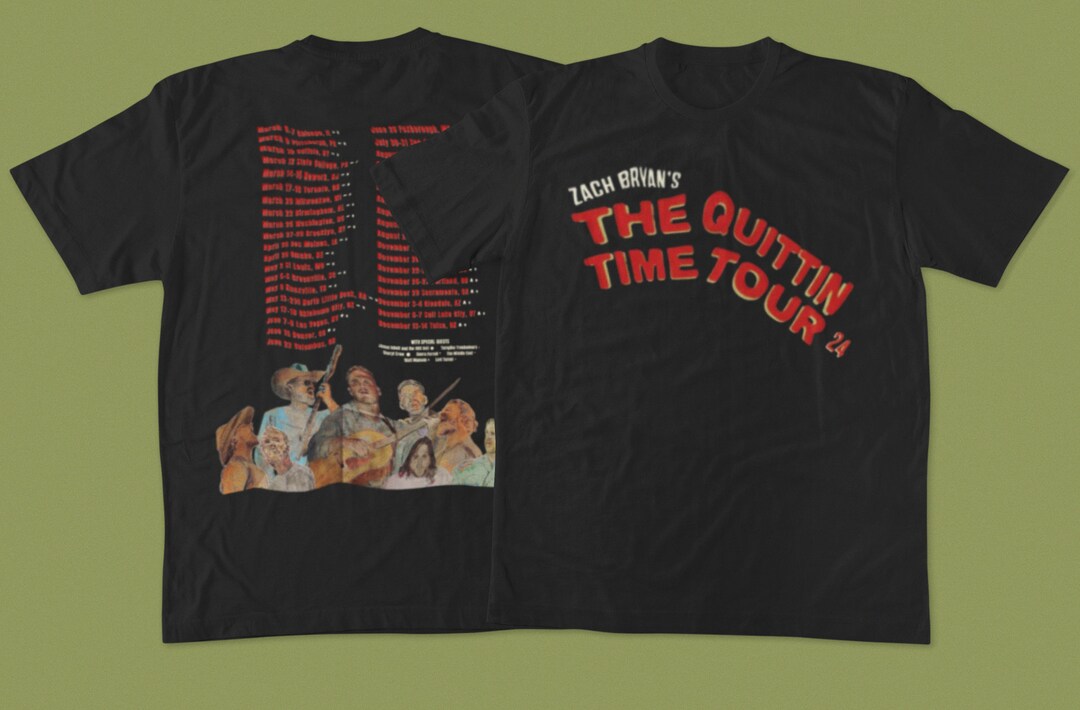 Zach Brown Band the Quittin' Time Tour 2024 Retro Vintage Style Bootleg
