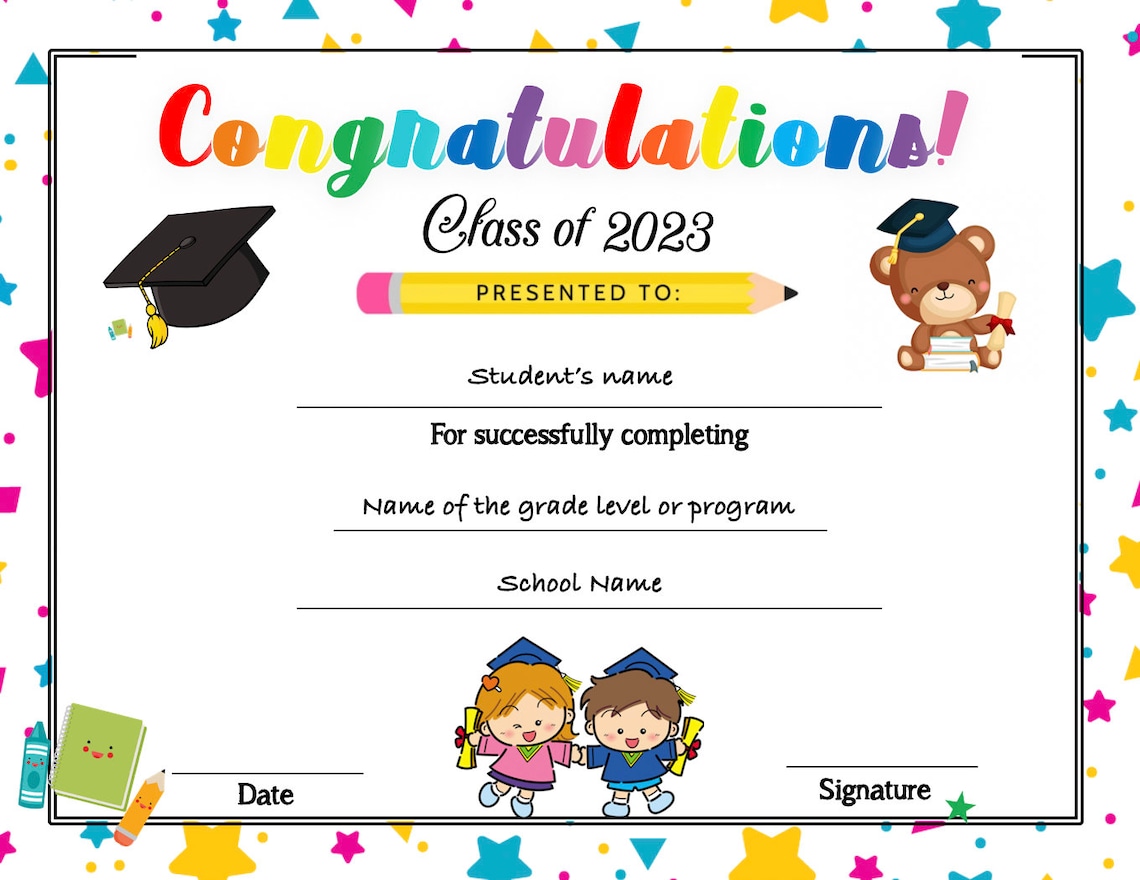 Editable Preschool Moving up Certificates Etsy