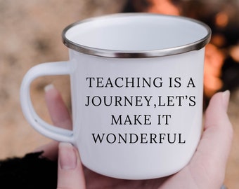 Enamel mug,teaching mug,teacher mug,enamel coffee mug, ,12oz camper mug,camping mug enamel,camping gift,enamel camp mug,mug,gift,teacher ...