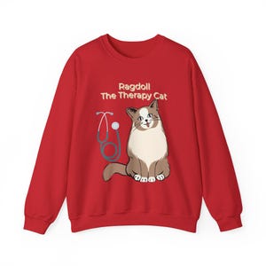 Therapy Cat Crewneck Sweatshirt, Cat Lover Gift