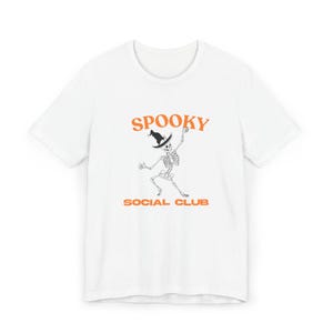 Spooky Social Club T-Shirt: Halloween Skeleton Tee