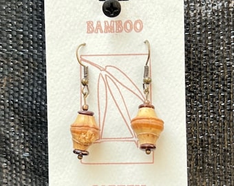 Handmade Bamboo hoop style earrings