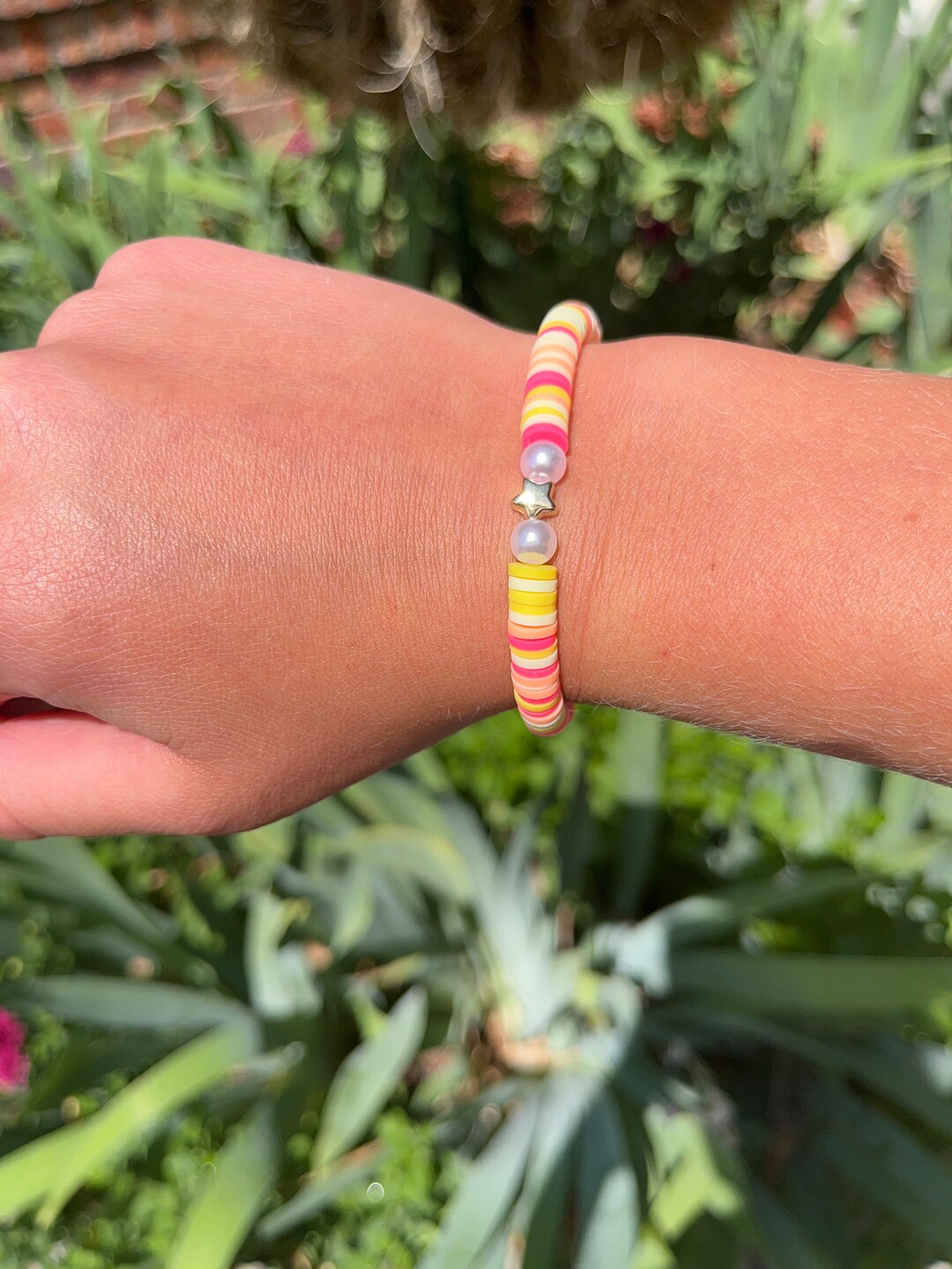 Sunset Clay Bead Bracelet Etsy