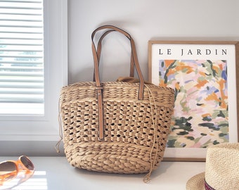 aesthetic tote bag vegan leather top handle should bag summer vacation market handbags hand woven school bag book shopping bags and purses