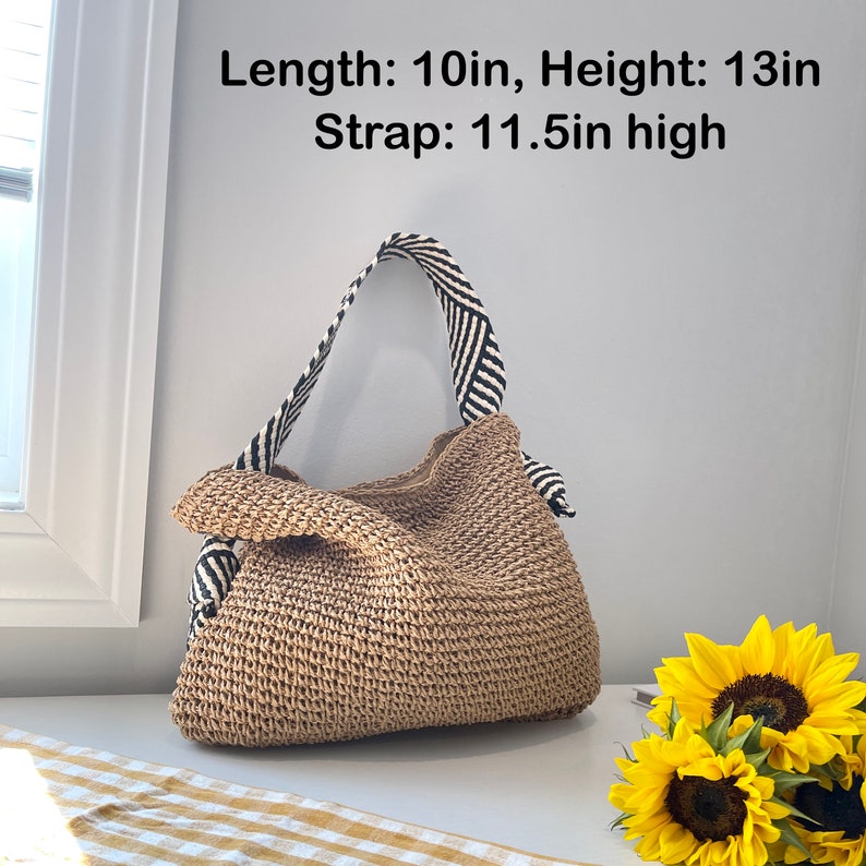 hand woven shoulder bag black and white shoulder strap bag underarm purse bags for women cotton lining snap closure top handle tote handbag image 10