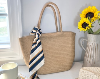 Handmade Straw Beach Bag: Woven Summer Tote