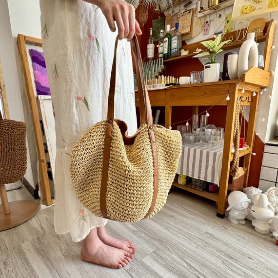 Handmade Straw Women’s Bag Christianartbag Handmade Bag, Summer & Autumn Straw Bags for  main image 4