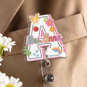 Teacher Badge Reel Custom Name | Personalized Teacher Gift | Back to School Retractable Badge Holder | Teacher Appreciation Gift