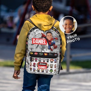 Sac à dos super-héros personnalisé pour enfants, sac à dos pour la maternelle, cartable pour enfants, sac à dos personnalisable, rentrée des classes, premier jour d'école