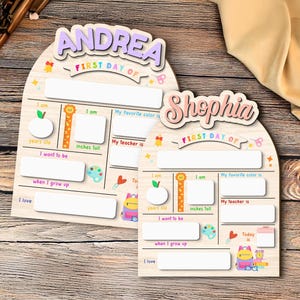 Personalized First Day of School Sign, Custom Wooden School Board, Back to School Photo Prop, Kindergarten Memory Board,Last Day School Sign