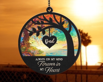 NEW! Loss of Father Sympathy Gift, Memorial Suncatcher, Personalized Family Memorial Suncatcher, Lost of Mom, Custom Missing Suncatcher