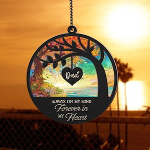 NEW! Loss of Father Sympathy Gift, Memorial Suncatcher, Personalized Family Memorial Suncatcher, Lost of Mom, Custom Missing Suncatcher