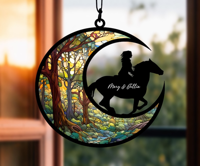 Horse Acrylic Suncatcher, Horse Memorial Suncatcher Ornament, Personalized Horse Loss Gift, Custom Horse Name Sign, Horse Memorial Gift image 6