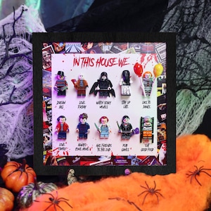 Horror Characters Frame, Halloween Decoration, House of Horrors Sign