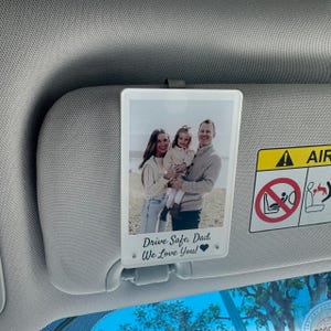 Custom Photo Car Visor Clip, Personalized Father&#39;s Day Gift for Him, Dad Photo Magnet, Unique Gift for Dad from Son Daughter Drive Safe Gift