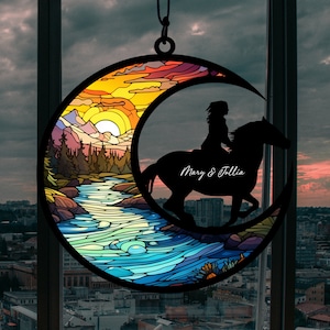 Horse Acrylic Suncatcher, Horse Memorial Suncatcher Ornament, Personalized Horse Loss Gift, Custom Horse Name Sign, Horse Memorial Gift image 7