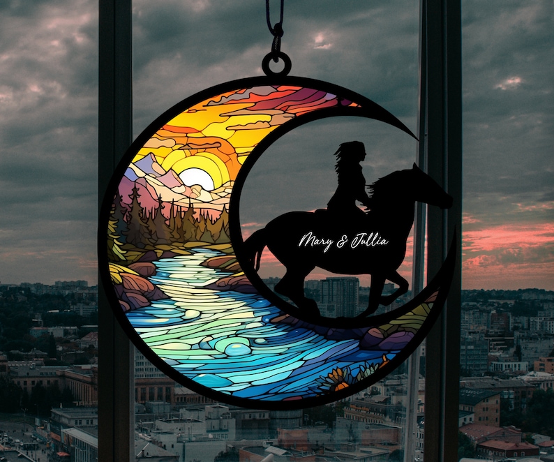 Horse Acrylic Suncatcher, Horse Memorial Suncatcher Ornament, Personalized Horse Loss Gift, Custom Horse Name Sign, Horse Memorial Gift image 7