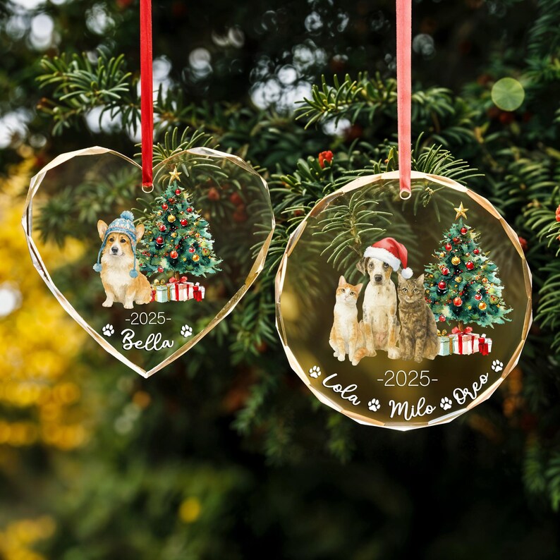 Personalized Pet Portrait Ornament From Your Photos, Custom Dog Cat ...