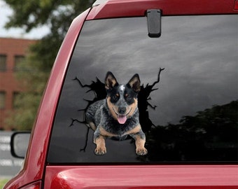 Blue Heeler Decal - fits cars,windows,laptops and any smooth surface, Blue Heeler Stickers, Custom Blue Heeler Sticker, Custom Fishing