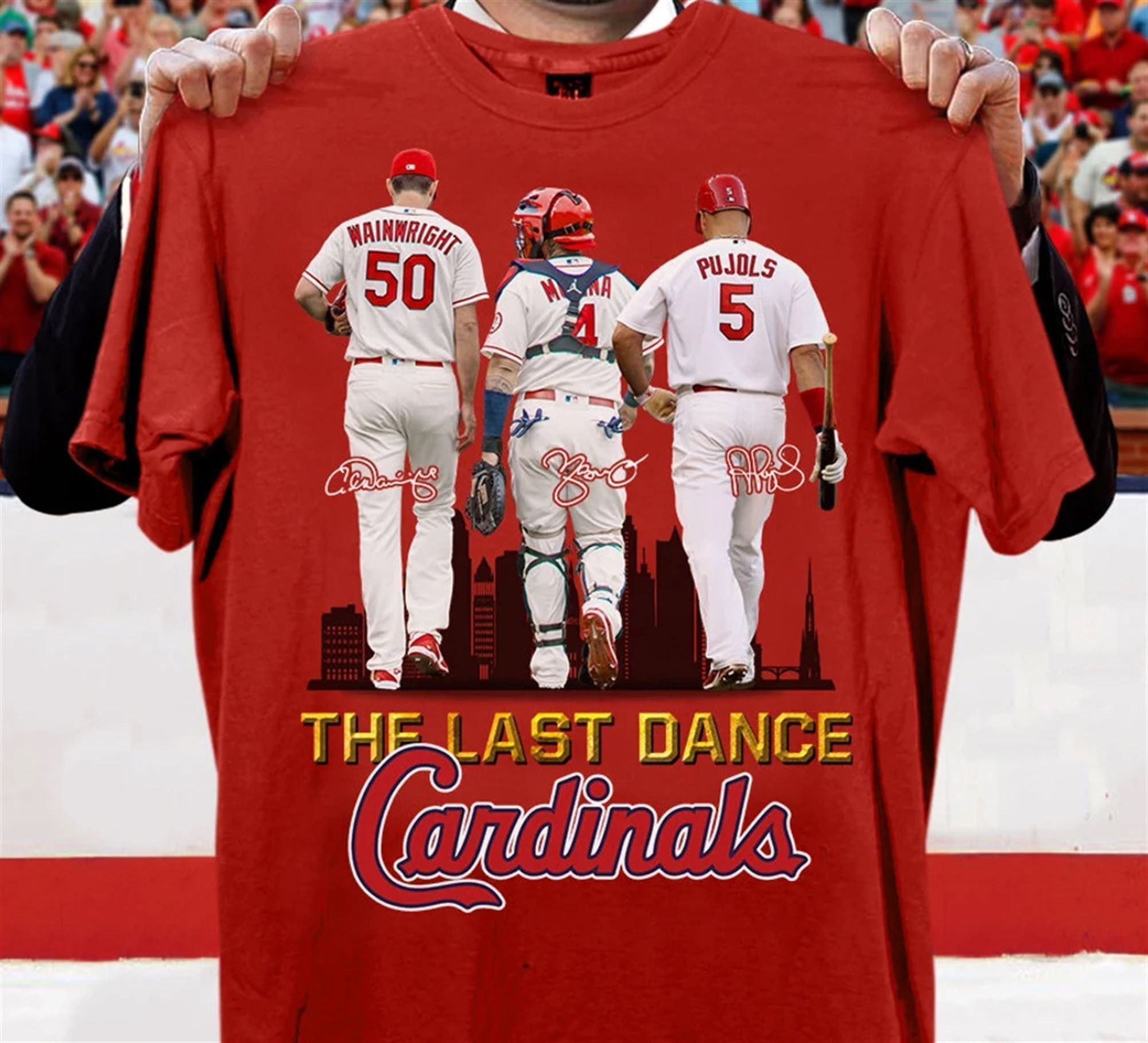 The Farewell Tour Signature Adam Wainwright Yadier Molina & Albert Pujols  Legends Farewell Tour T-Shirt - Guineashirt Premium ™ LLC