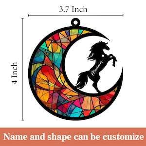 Horse Acrylic Suncatcher, Horse Memorial Suncatcher Ornament, Personalized Horse Loss Gift, Custom Horse Name Sign, Horse Memorial Gift image 2