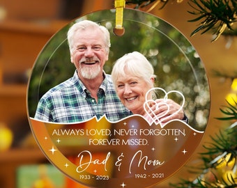 Personalized Memorial Ornament, Custom Memorial Photo Christmas Ornament, Loss of Loved Mom Dad Remembrance Gifts, Memorial Ornament 2023