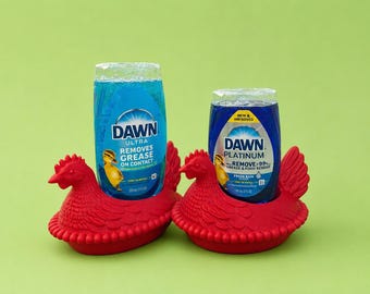 Hen Dish Soap Holder for Dawn Bottle | Farmhouse Kitchen Organizer