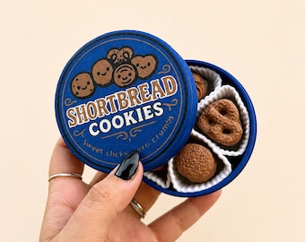 3D Printed Shortbread Cookie Tin Fidget Toy – Nostalgic Desk Clicker Toy